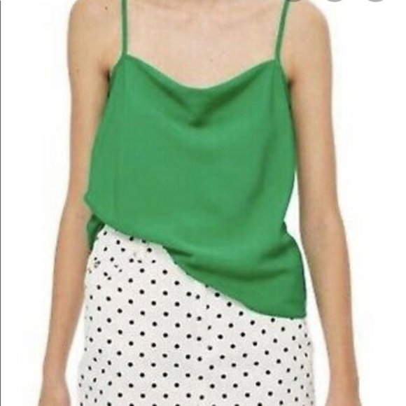 Topshop Tops - Topshop Green Silky with Cowl Neck Camisol…